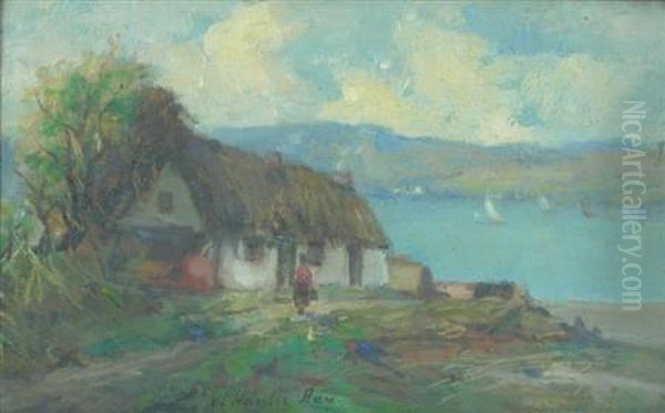 Cottage By Loch Long Oil Painting by William Hardie Hay