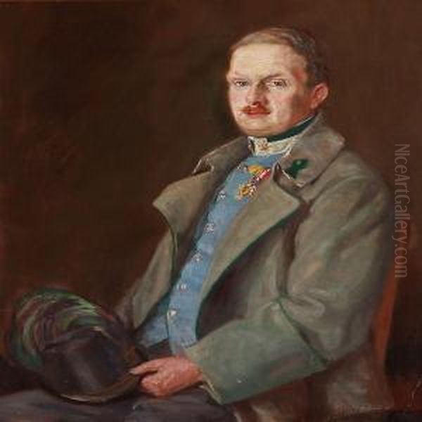 Portrait Of An Austrian Military Person Oil Painting by Karl Hayd