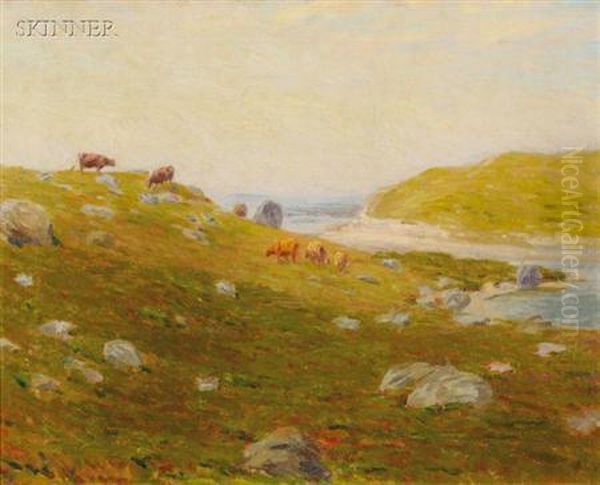 Pasture By The Shore Oil Painting by Charles H. Hayden