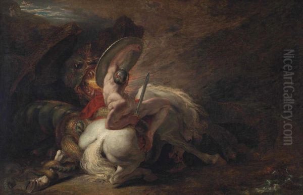 Perseus And Andromeda Oil Painting by Benjamin Robert Haydon