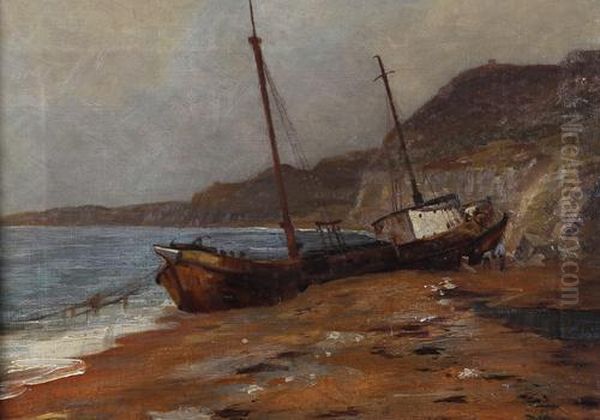 Iron Trawler Oil Painting by Edwin Hayes