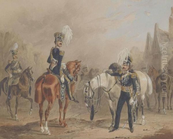 The 13 Th Light Dragoons: Review Order Oil Painting by Michael Angelo Hayes