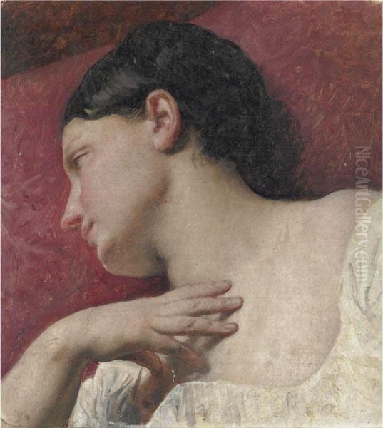 Testa Di Donna (studio Dal Vero) Oil Painting by Francesco Paolo Hayez