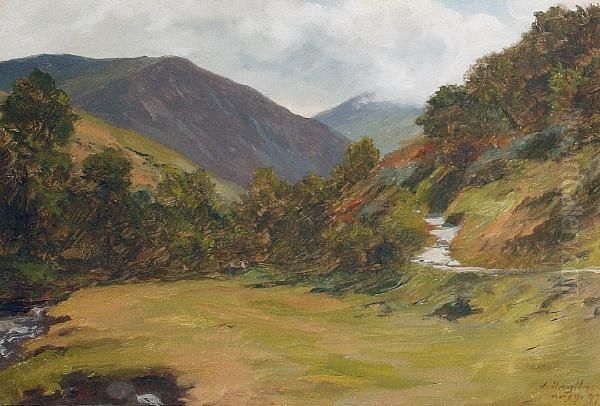 River Landscape Oil Painting by James Hayllar