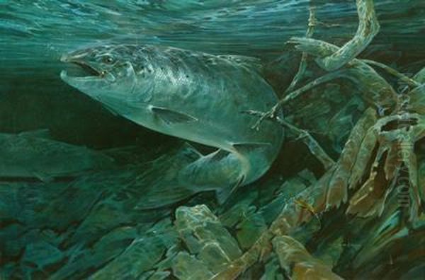 Taking The Bait Oil Painting by Alan Hayman