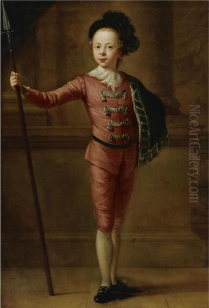 Portrait Of A Young Boy In Fancy Dress Oil Painting by Francis Hayman