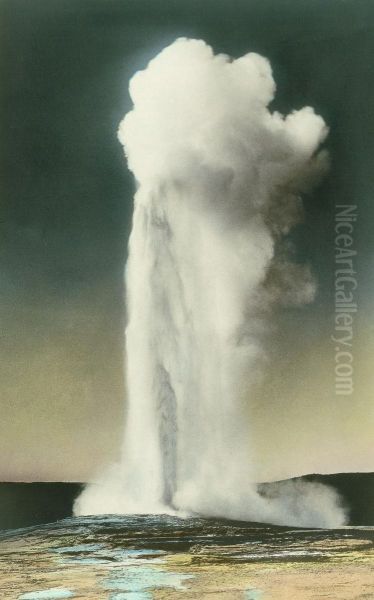 Old Faithful, Yelllowstone National Park Oil Painting by Frank Jay Haynes