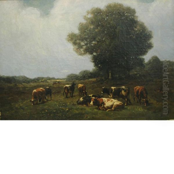 Cows Oil Painting by George Arthur Hays