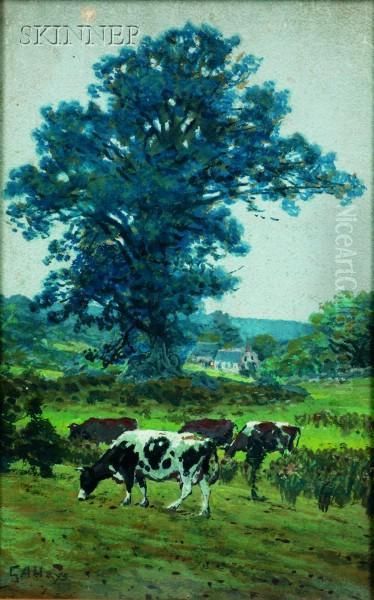 Landscapes With Grazing Cattle: Oil Painting by George Arthur Hays