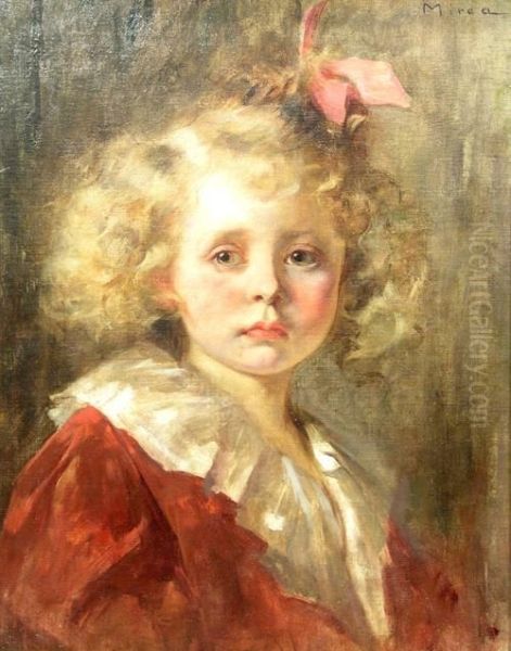 Child Head Oil Painting by George Arthur Hays