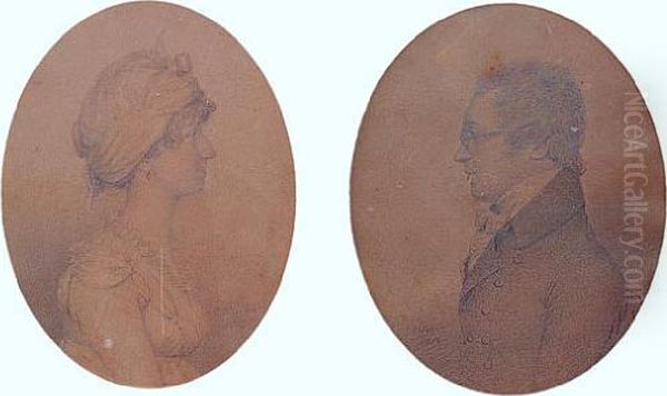 Portrait Of Doctor Samuel Merriman, And Portrait Of Ann Merriman, A Pair Oil Painting by Sir George Hayter