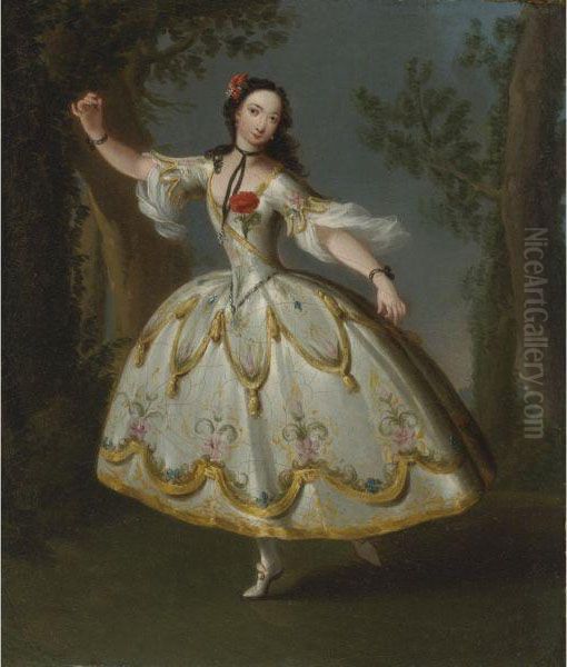 Portrait Of Mademoiselle Violette, Later Mrs. David Garrick Oil Painting by Edward Haytley