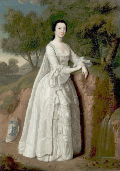 Portrait Of A Lady, Said To Be Elizabeth Montagu Oil Painting by Edward Haytley