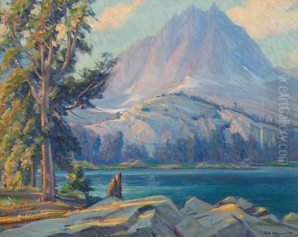 Sierra Lake Oil Painting by Arthur Merton Hazard