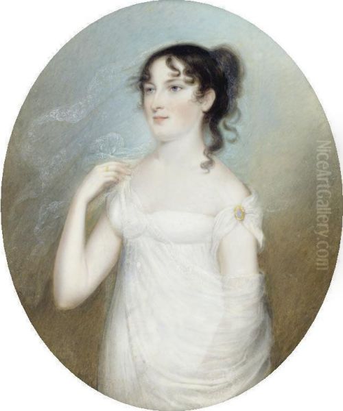 Portrait Of A Lady Oil Painting by Thomas Hazlehurst