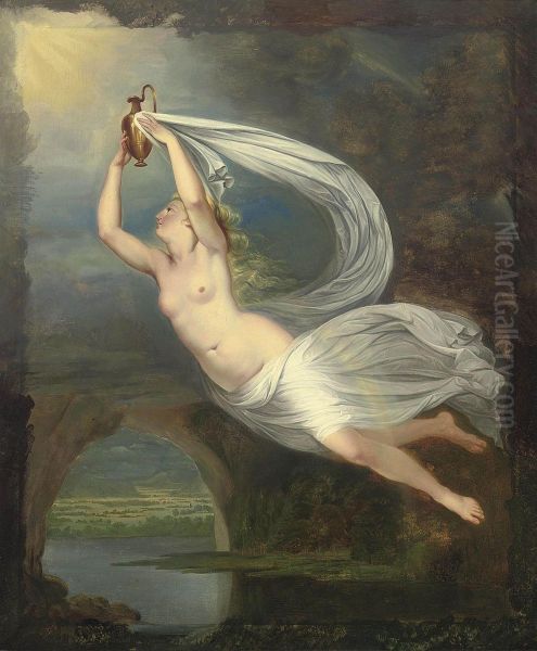 Head Iris Carrying The Water Of The River Styx To Olympus Oil Painting by Guy Head