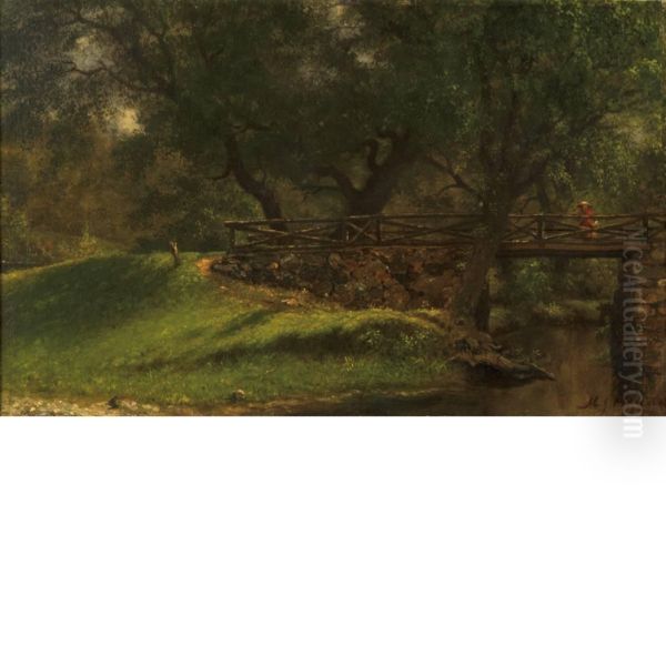 Country Bridge Oil Painting by Martin Johnson Heade