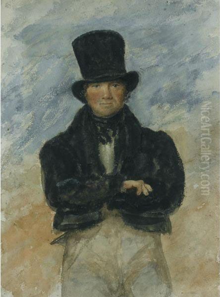 Study Of A Gentleman Wearing A Top Hat Oil Painting by Thomas Heaphy