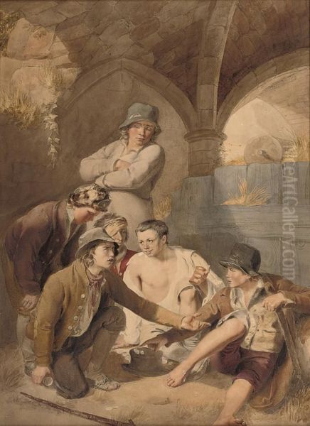 The Gamblers Oil Painting by Thomas Heaphy