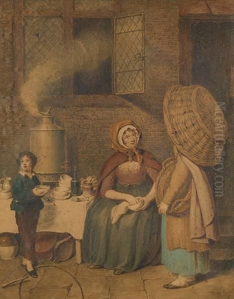 Street Vendors Oil Painting by Thomas Heaphy