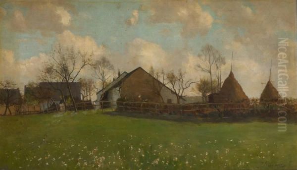 Abords De Ferme Au Printemps Oil Painting by Joseph Heard