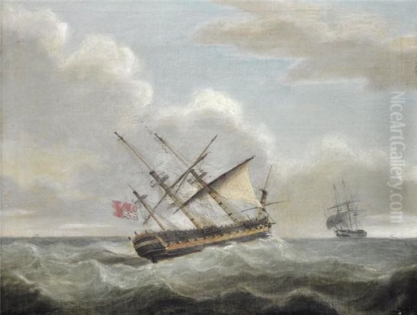 Englischefregatte Auf Hoher See Oil Painting by Joseph Heard