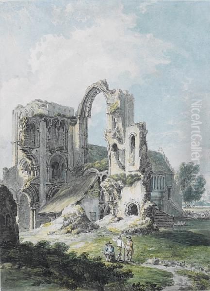 Castle Acre Priory, Norfolk Oil Painting by Thomas Hearne