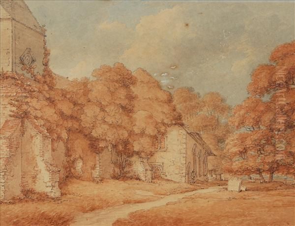 Little Bookhamchurch, Surrey Oil Painting by Thomas Hearne