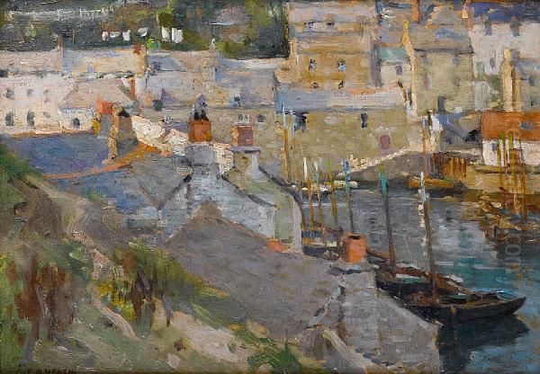 Polperro Harbour, Cornwall Oil Painting by Frank Gascoigne Heath