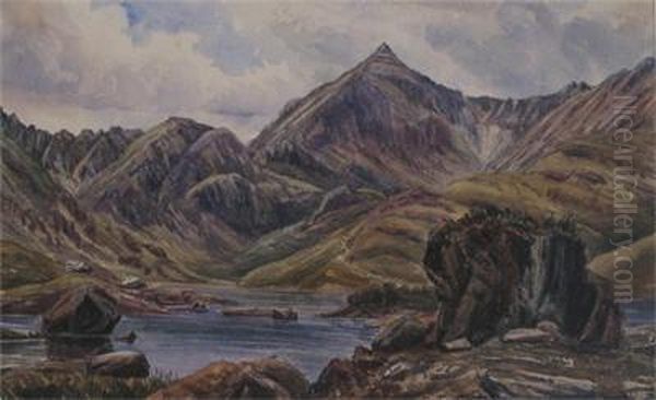 Snowdon From Llyn Llyndow, Wales Oil Painting by Charles Gilbert Heathcote