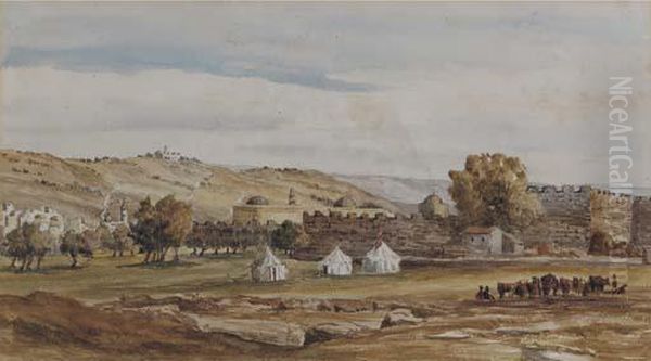 Jerusalem From The North West Oil Painting by Charles Gilbert Heathcote