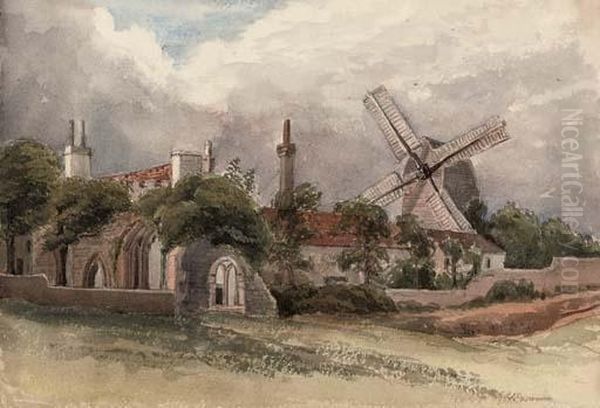 A Folio Of Watercolours Depicting Various Landscapes, Including Views Of East Anglia (one Illustrated) Oil Painting by John Moyer Heathcote