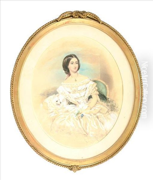 Portrait Of A Lady Oil Painting by Julia E. Heatley