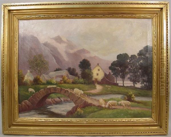 The Stone Bridge Oil Painting by Augustus Goodyear Heaton