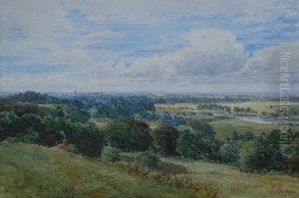 View Of The Thames At Windsor Oil Painting by John Heaton