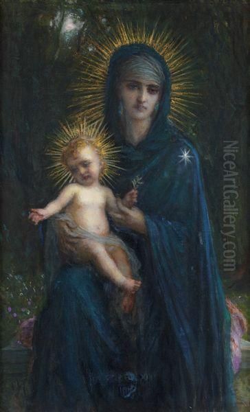 Vierge A L'enfant Oil Painting by Ernest Antoine Hebert