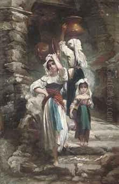 Peasant Women Of Servaro Oil Painting by Ernest Antoine Hebert