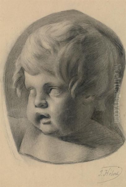 Portrait Presume Du Petit-fils De L'artiste Oil Painting by Jules Hebert