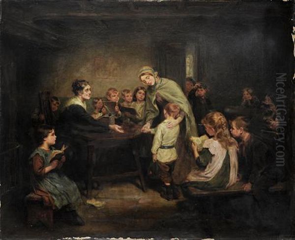 The New Scholar Oil Painting by Ralph Hedley