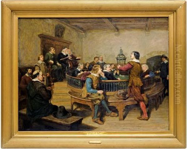 A Candidate For The Guild Oil Painting by Ralph Hedley