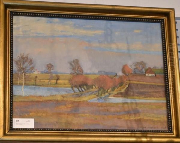 Landskap Oil Painting by Alfred Hedlund