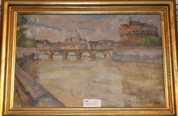 Ponte St. Angelo Oil Painting by Alfred Hedlund