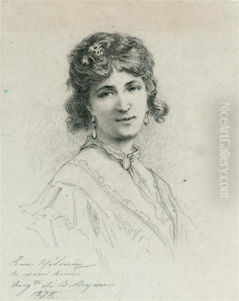 Portrait Of A Lady Oil Painting by Edmond Hedouin