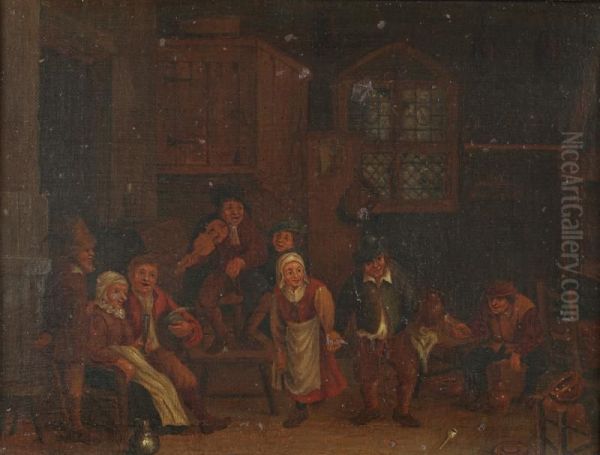 La Danse Dans La Taverne Oil Painting by Egbert Heemskerk