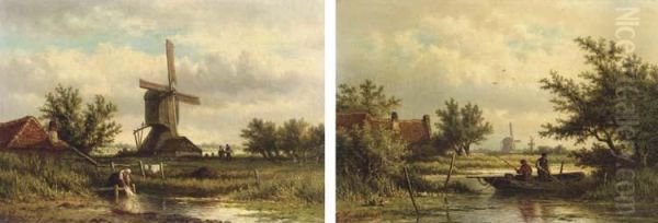 Dutch Country Life Oil Painting by Georgius Heerebaart