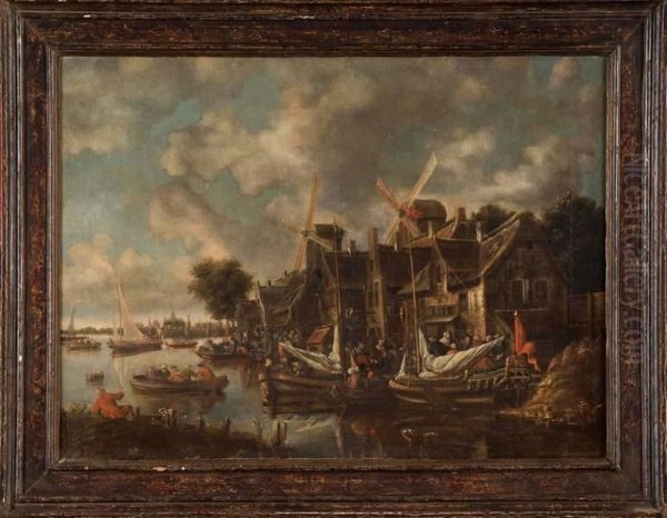 Port Anime En Hollande Oil Painting by Thomas Heeremans