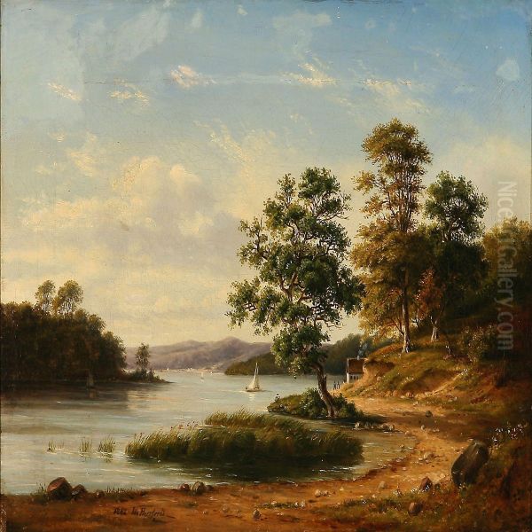 Summerday By A Fiord Oil Painting by Ida Marie Margrethe Heerfordt