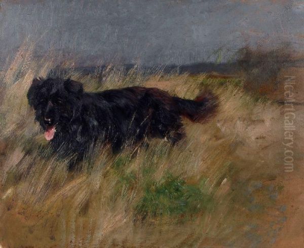 Jagdhund Im Lauf Oil Painting by Emanuel Hegenbarth