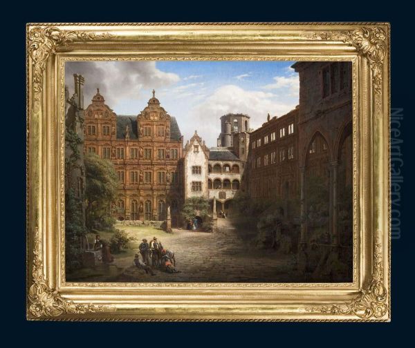 Das Schloss, Eine Der Beruhmtesten Ruinen Von Deutschland Oil Painting by Heinrich Heger