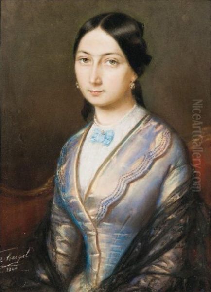 Portrait D'emma Oil Painting by Franz Napoleon Heigel